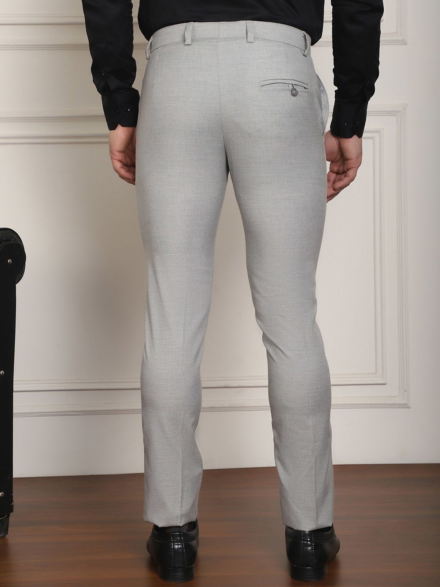 Jainish Light Grey Tapered Fit Trousers