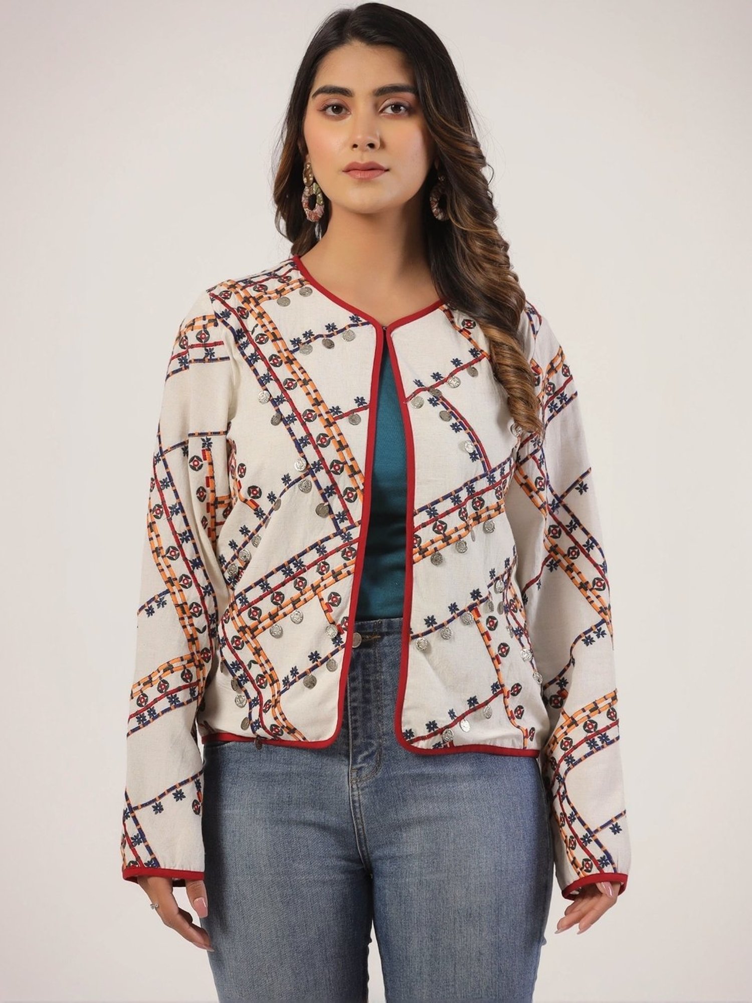 Karyn Seo Miranda Vintage Inspired Embroidered Kimono Cardigan