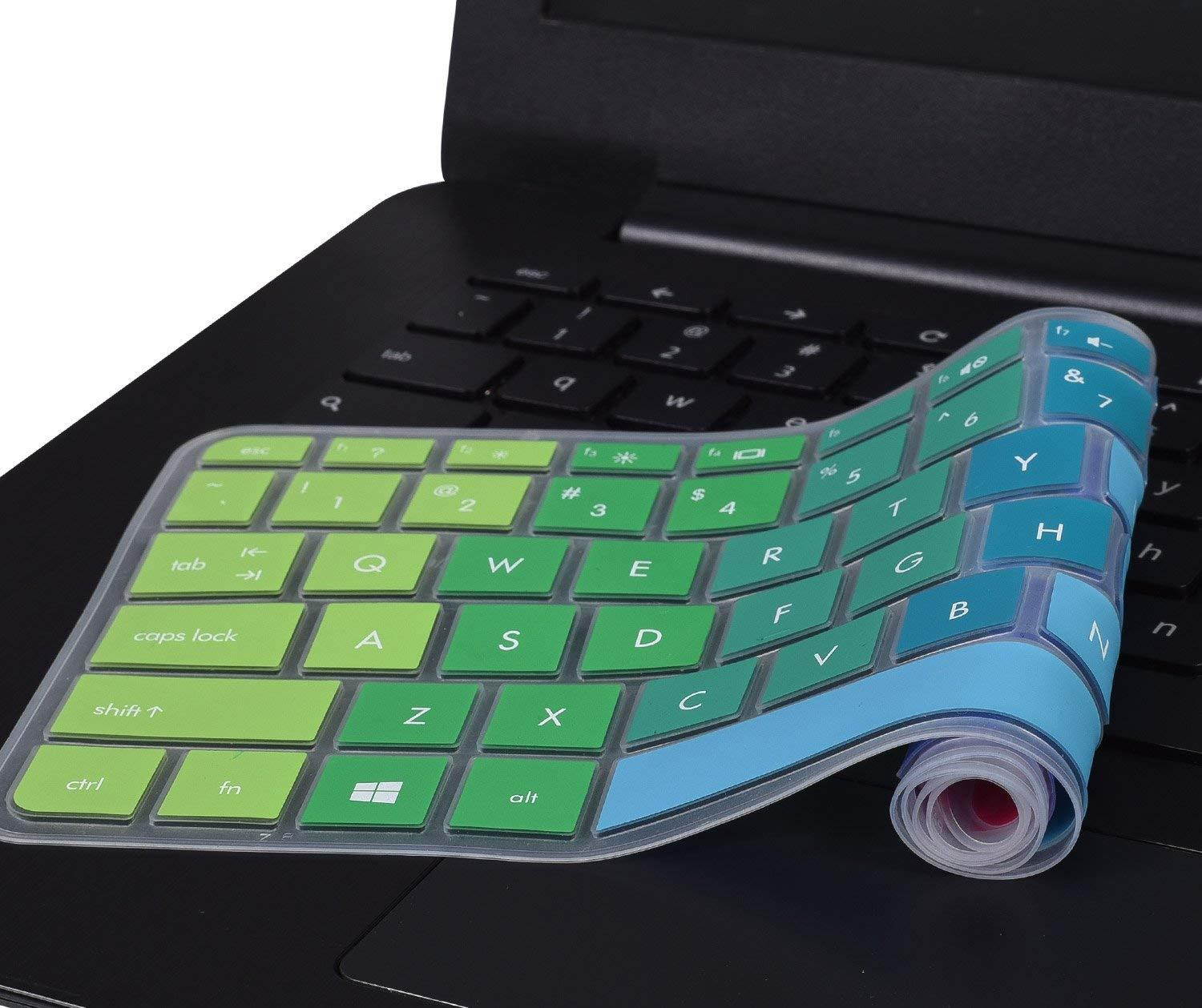 CaseBuy Keyboard Skin for 15.6" HP Pavilion 15-ab 15-ac 15-ae 15-af 15-an 15-ak 15-au 15-aw 15-ax 15-ay 15-ba 15-bc 15-bk US Layout - Compatible Model in the product description(Rainbow)