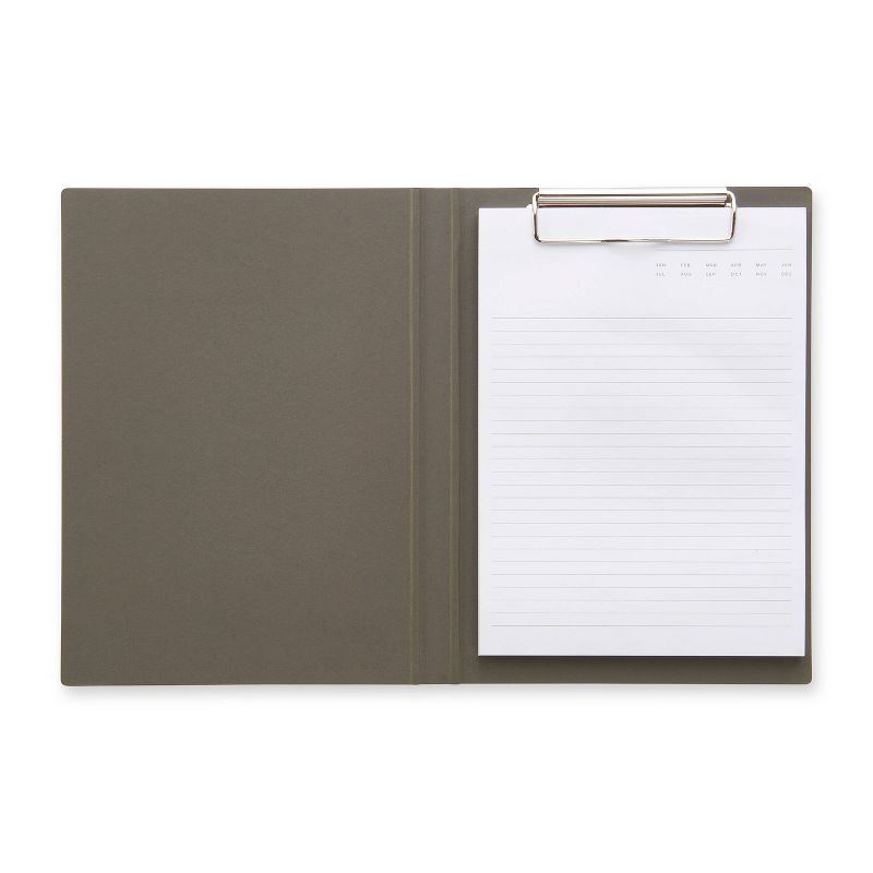 A5 Pad Folio with Clip and Paper Pad Charcoal - Good Office Day