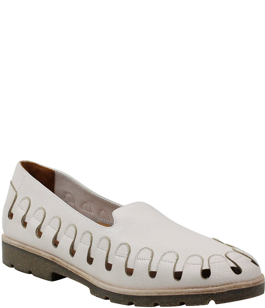 L'Amour Des Pieds Xanthia Leather Cut Out Venetian Slip Ons