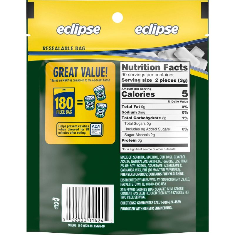 Eclipse Spearmint Sugar-Free Gum - 180ct