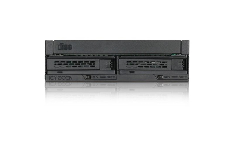 Icy Dock ExpressCage MB732SPO-B Drive Enclosure for 5.25" 6Gb/s SAS, Serial ATA/600 - Serial ATA/600 Host Interface Internal - Black