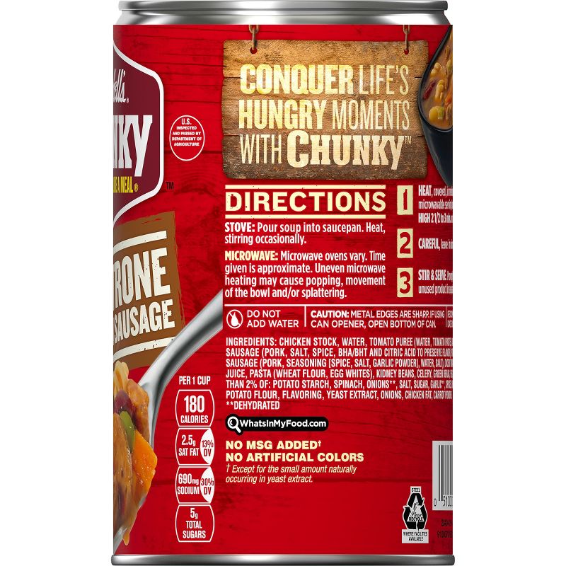 Campbell's Chunky Soup Sausage Minestrone - 18.8oz