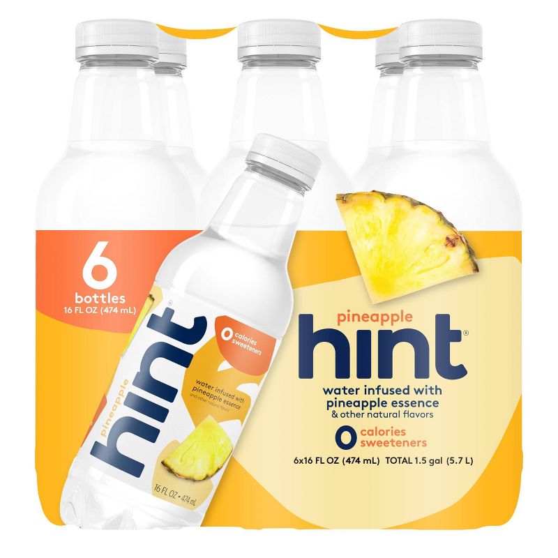 hint Pineapple Flavored Water - 6pk/16 fl oz Bottles