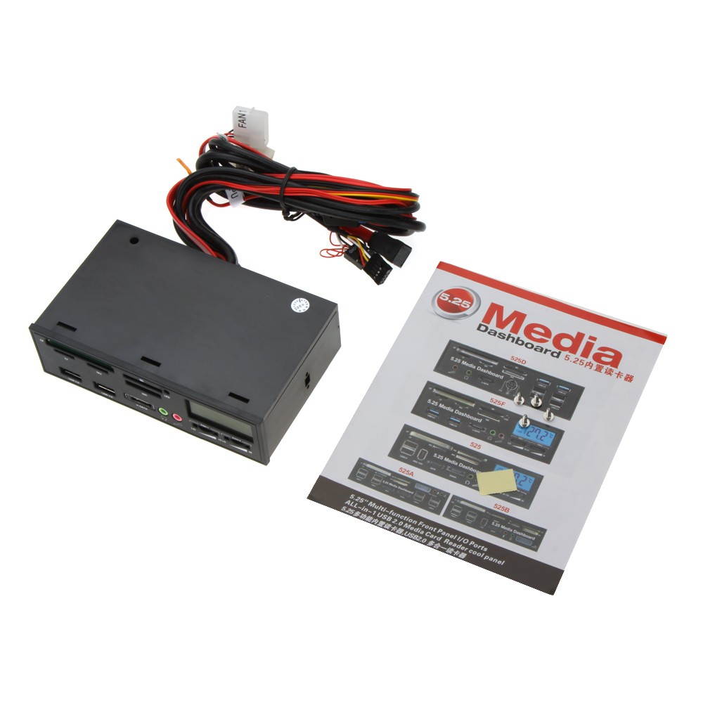 5.25" USB 3.0 e-SATA All-in-1 PC Media Dashboard Multi-function Front Panel Card Reader I/O Ports