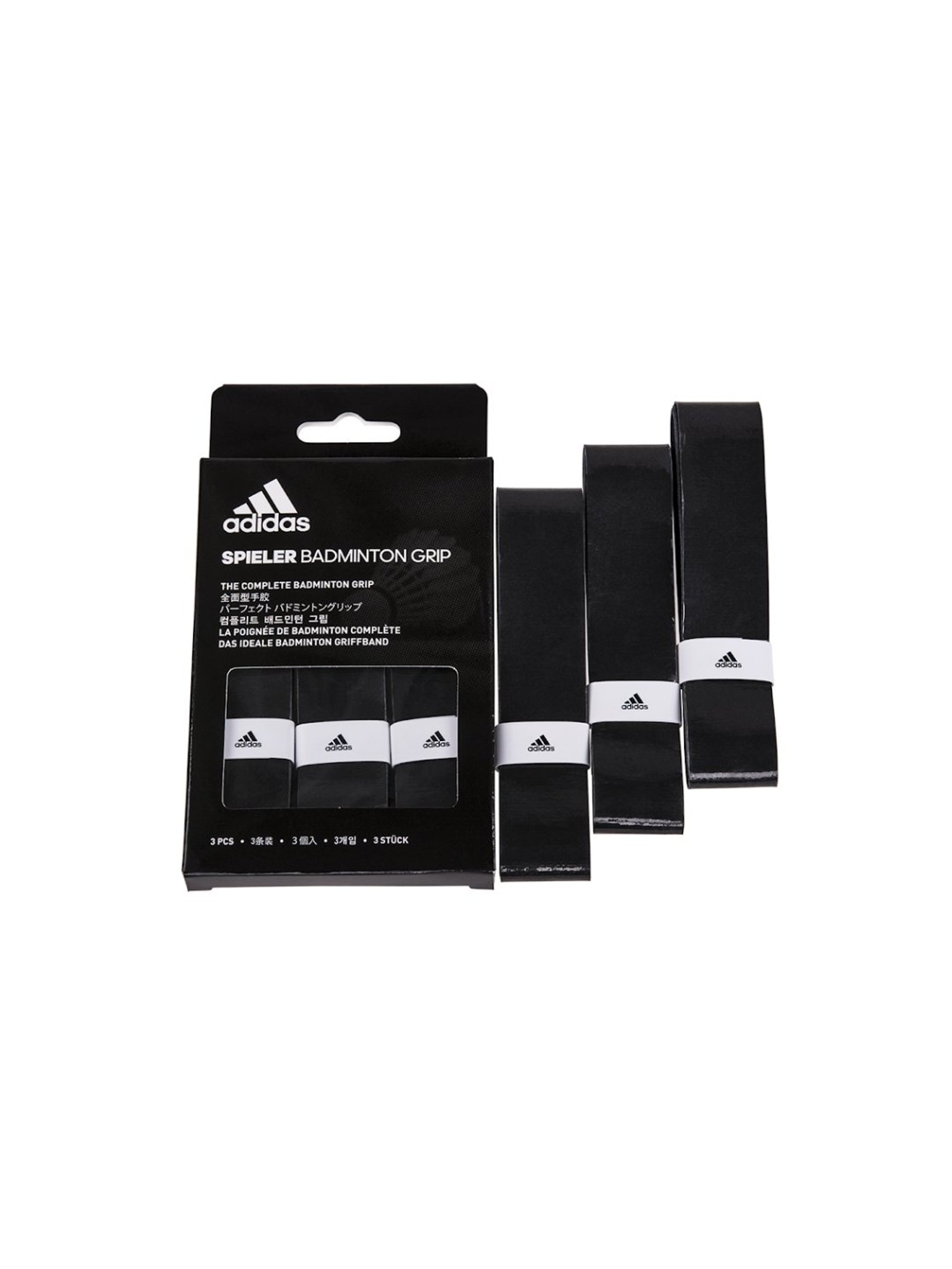 Adidas Spieler Black Badminton Racquet Overgrips (Pack of 3)