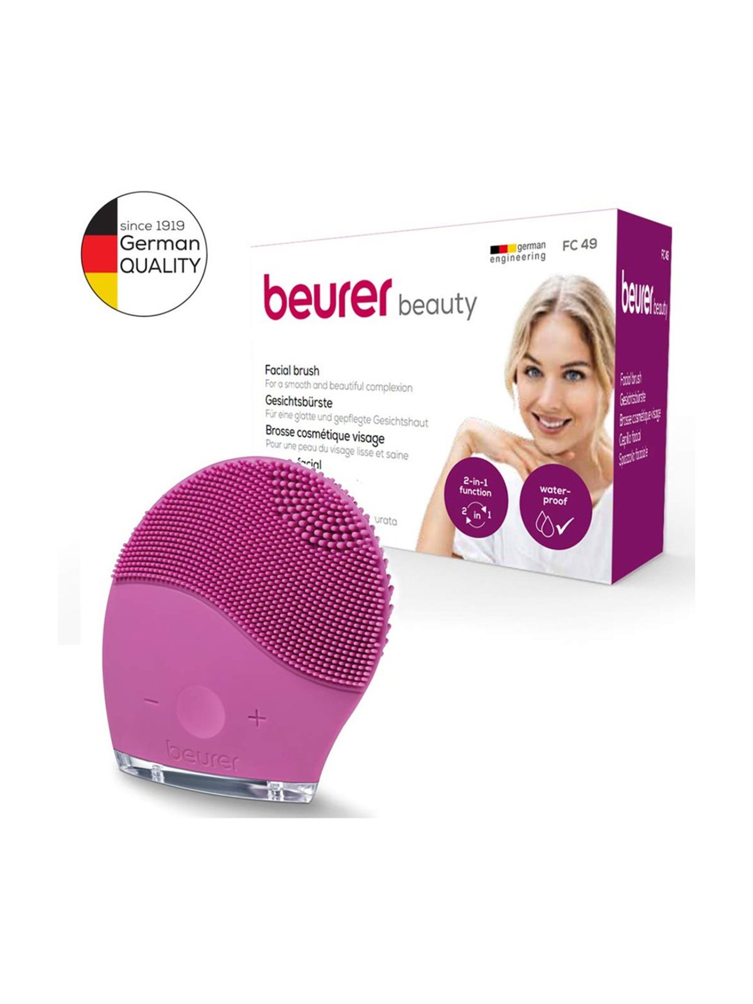 Caresmith Bloom Rose Quartz Gua Sha Face Massage Tool for Women, Battery Powered (Rose Quartz)