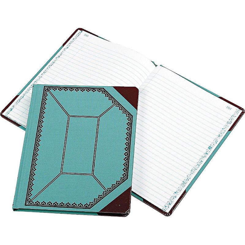 Boorum & Pease Record/Account Book Blue/Red Cover 150 Pages 9 5/8 x 7 5/8 3738150R