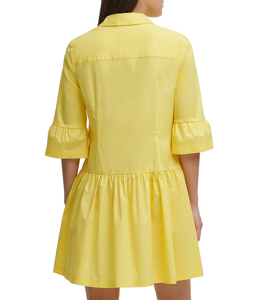 Eliza J Mock Halter High Neck Tiered Midi Dress