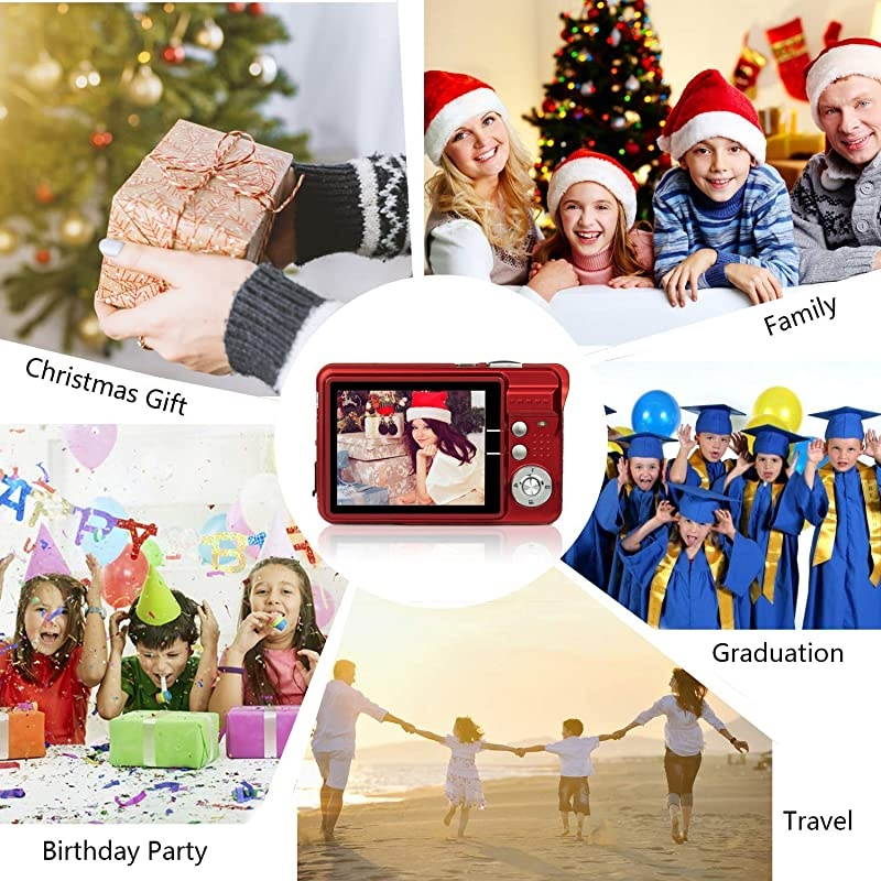 Mini Digital Cameras,Point and Shoot Digital Cameras for Kids Students Teens-Travel,Camping,Gifts