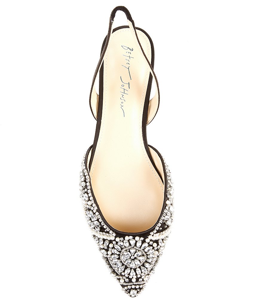 Blue by Betsey Johnson Molly Rhinestone Slingback Dress Flats