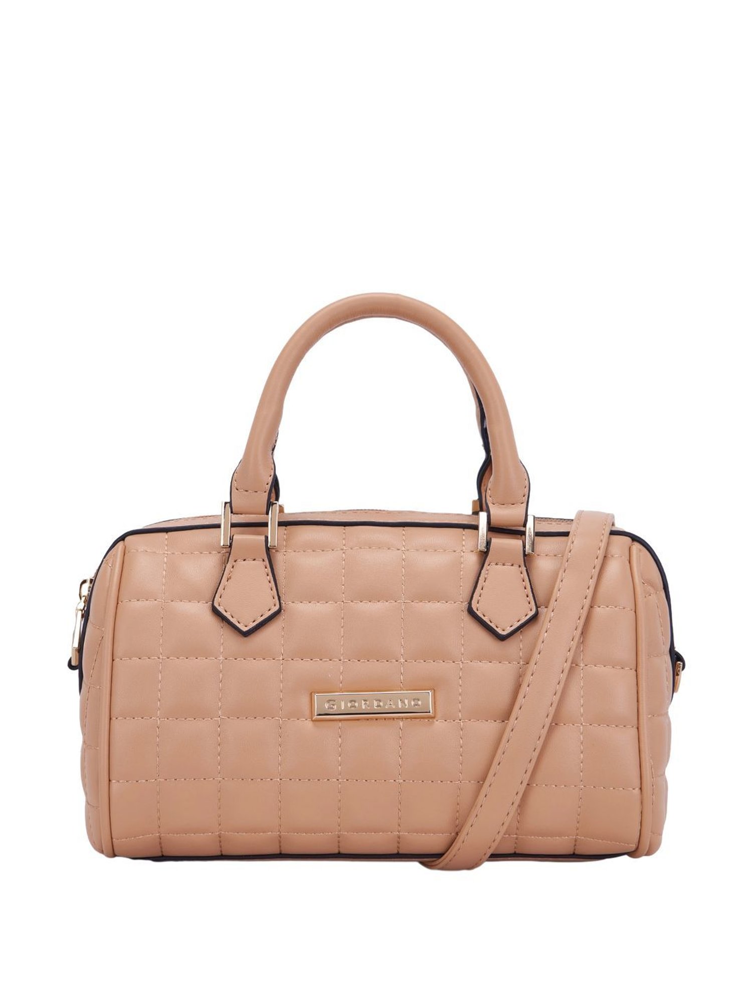 Giordano Beige Quilted Medium Handbag
