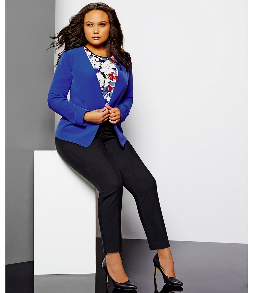 Vince Camuto Plus Front Zip Ankle Pant