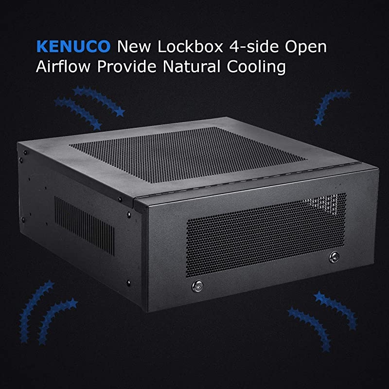 4U Heavy Duty 16 Gauge Steel DVR Security Lockbox with Swing Open Top 4U