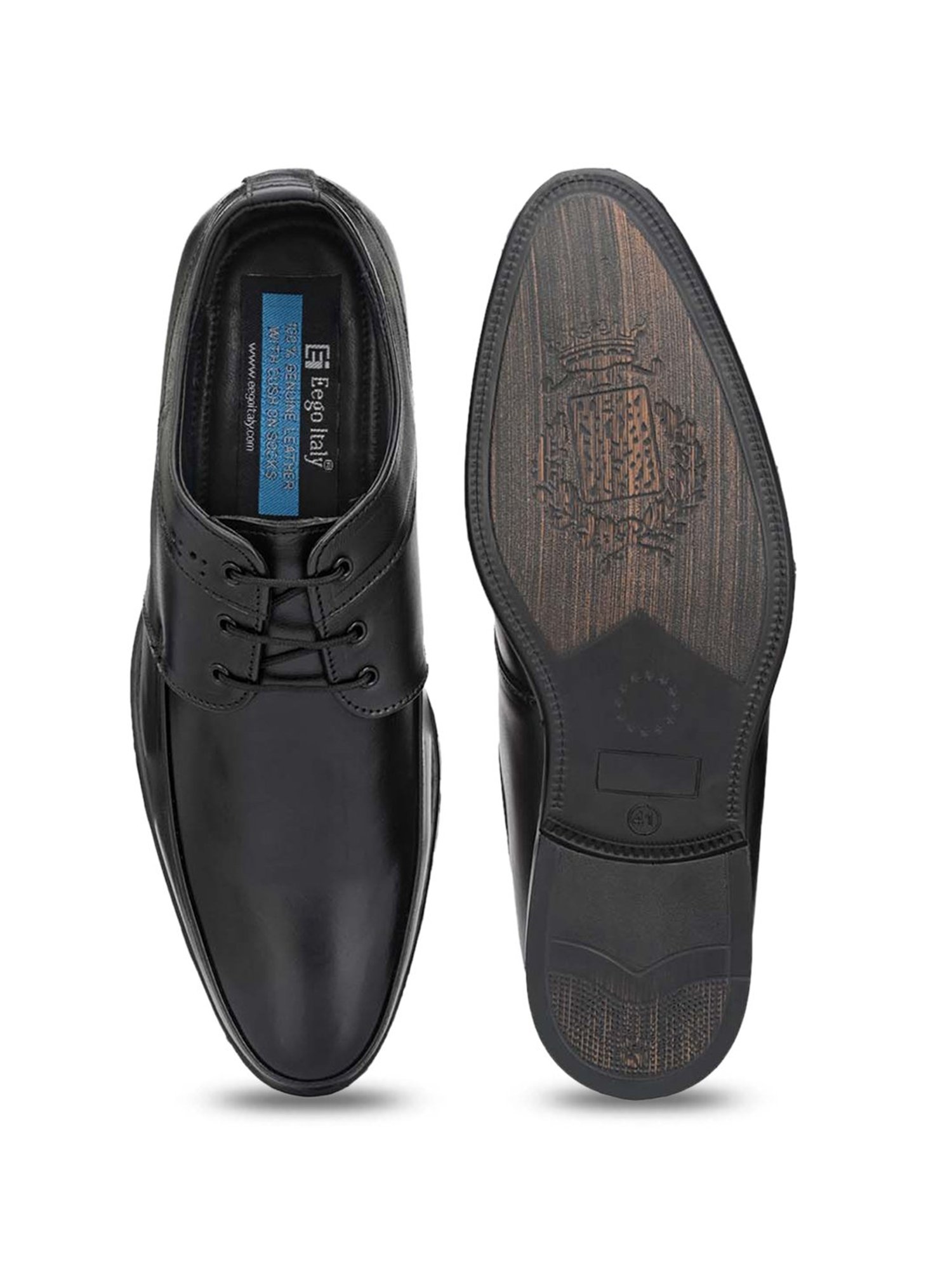 Eego Italy Men's Black Derby Shoes