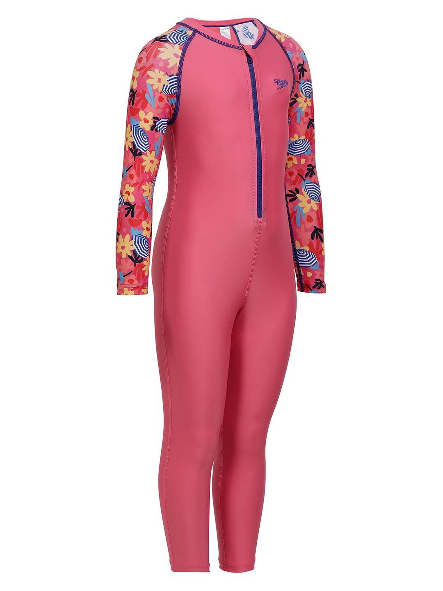 Speedo Kids Pink Solid Full Sleeves Swimsuit
