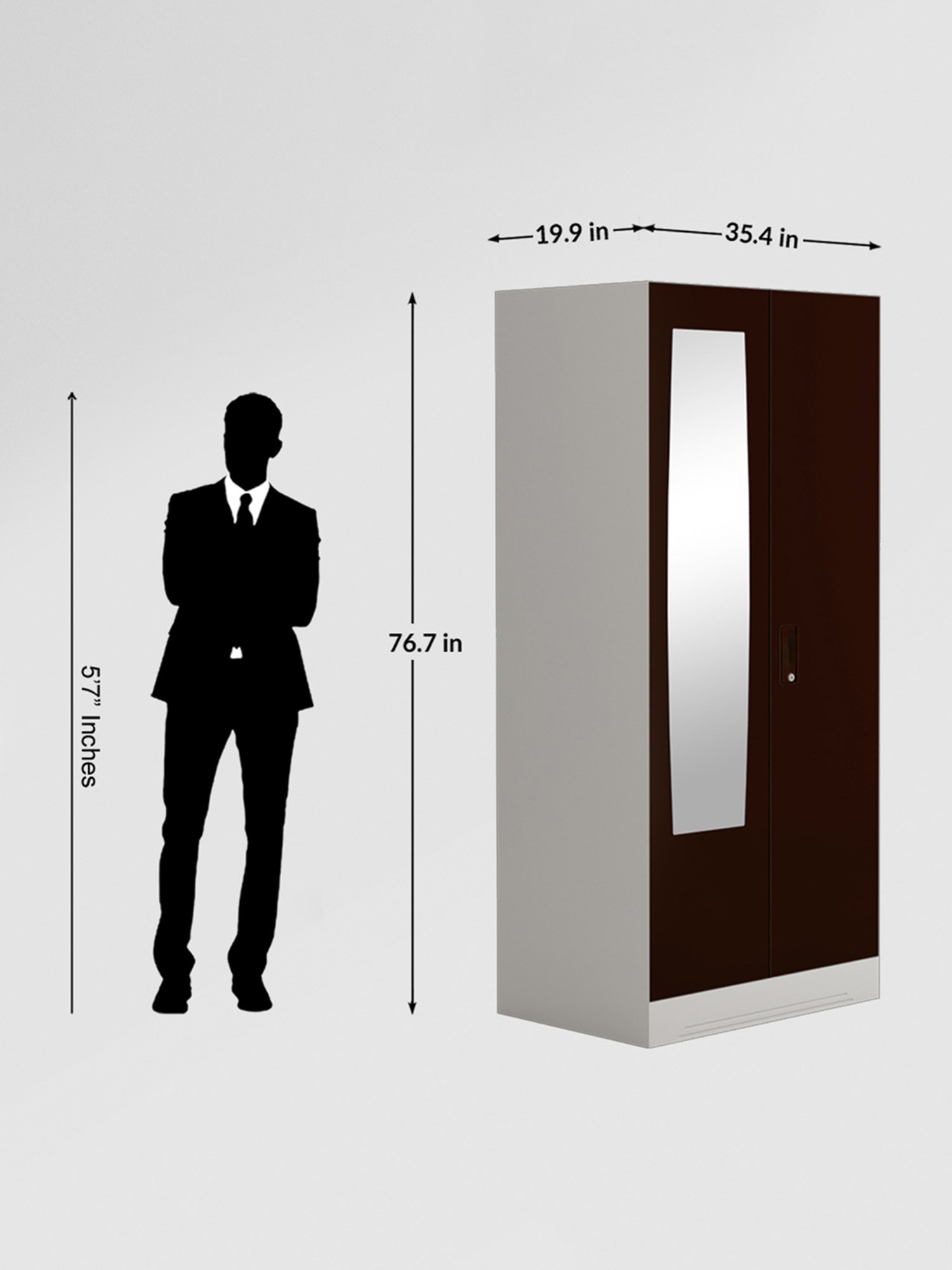 Godrej Interio Slimline 2-Door Steel Almirah, Russet (1-Year Warranty)