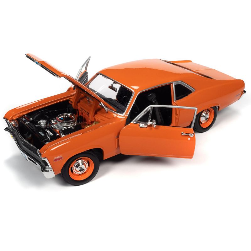 1970 Chevrolet Nova SS 396 Hugger Orange 1/18 Diecast Model Car by Autoworld