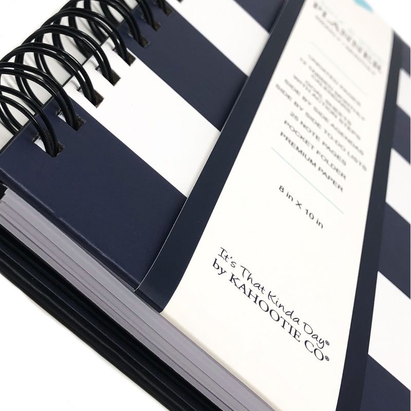 Undated Planner 8" X 10" Navy Stripes - Kahootie Co
