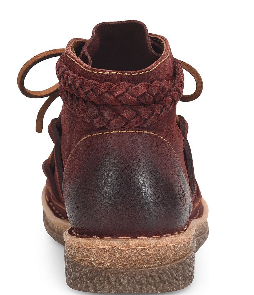 Born Temple II Distressed Leather Lace-Up Booties