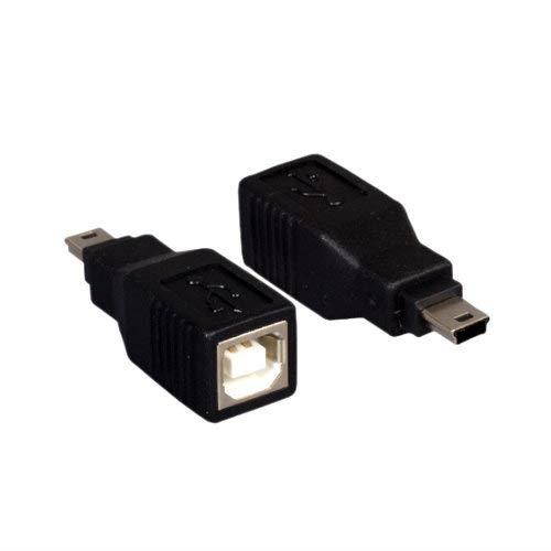 Kentek USB 2.0 Mini B 5 Pin Male to Type B Female F/M Converter Connector Gender Changer Adapter Coupler for Digital Camera Cell Phone PDA PC