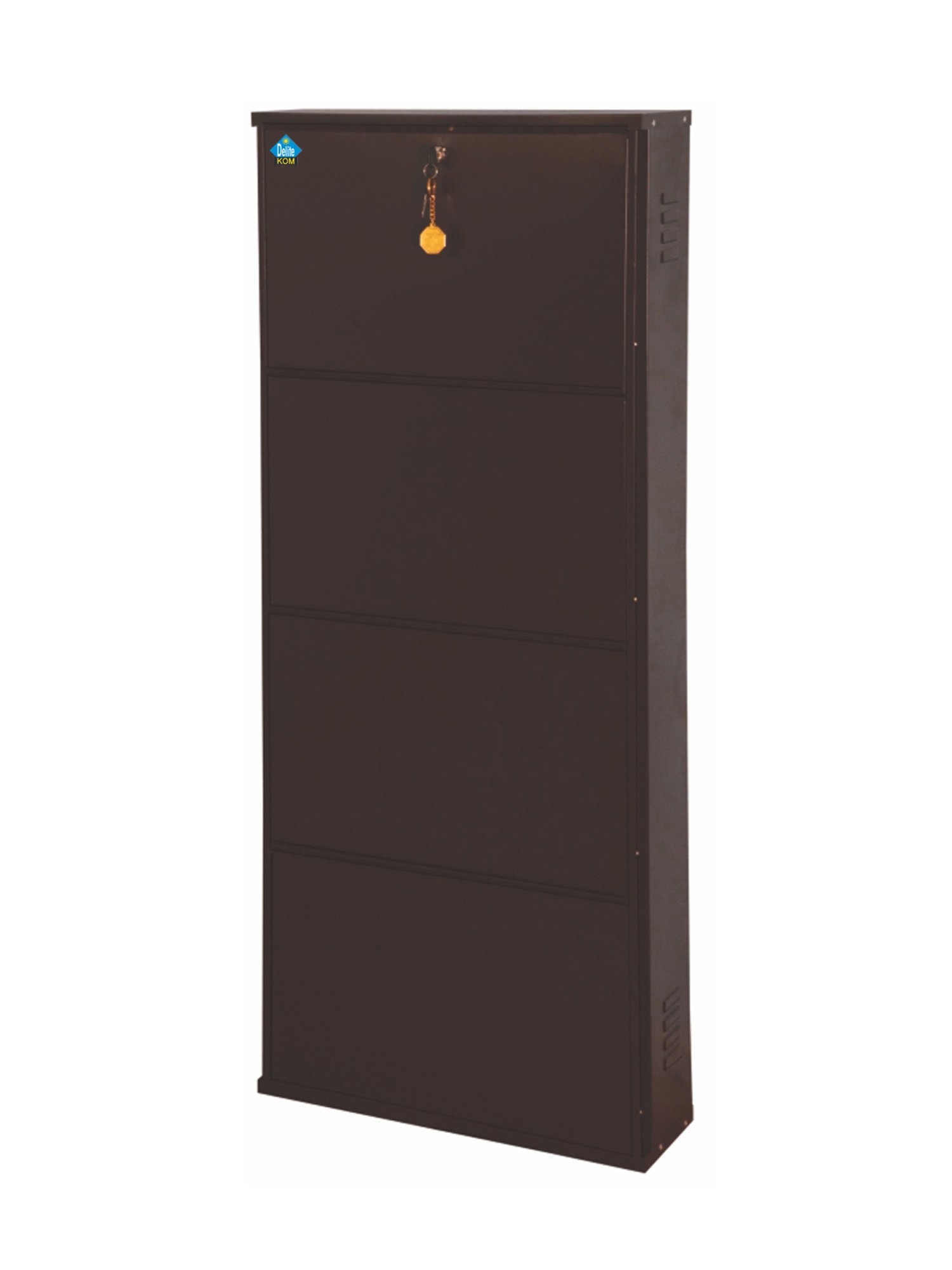 Delite Kom Metal Shoe Rack - 20" 4 Shelf, Coffee, PowderCoat, Wall Mount, DIY