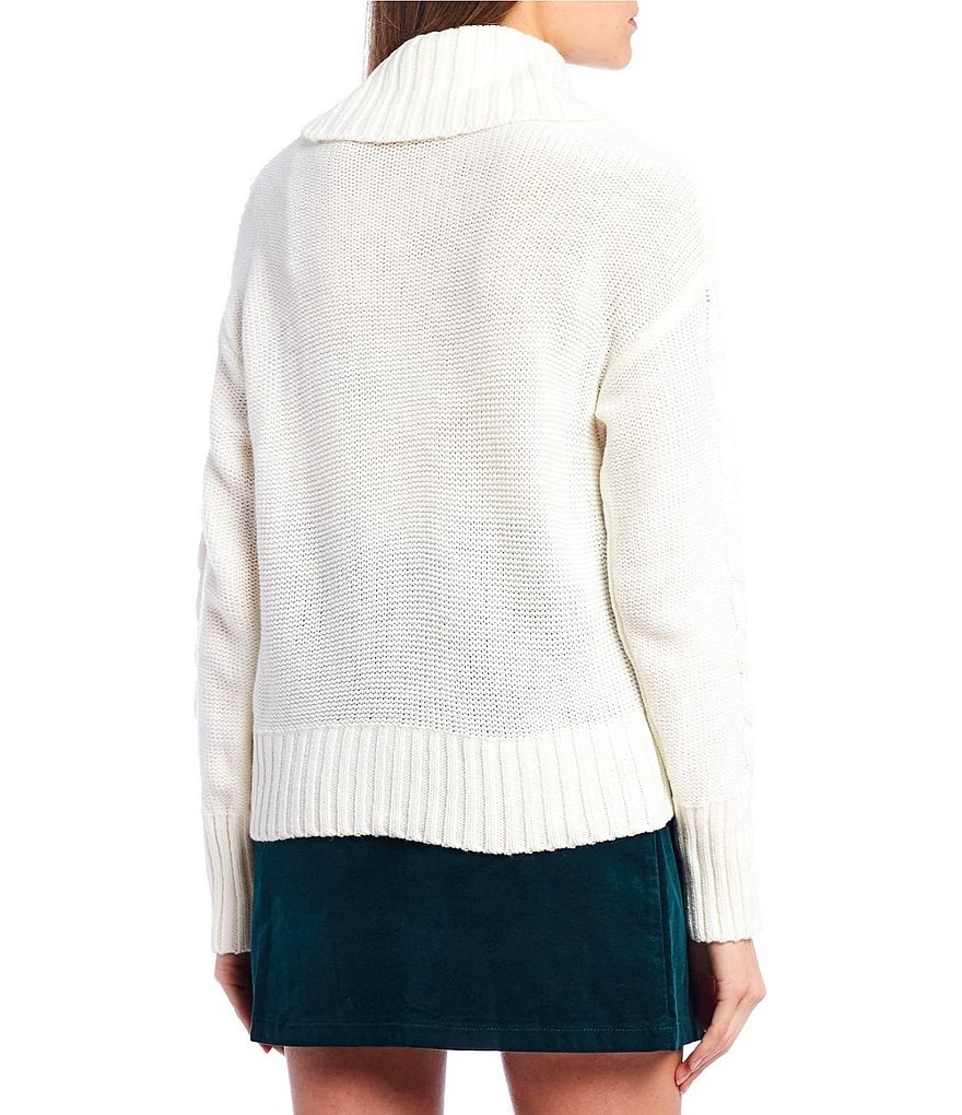 Copper Key Cable Knit Turtleneck Sweater