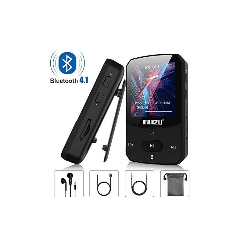 Mp3 Player with Bluetooth 50 Mini Portable Lossless Sound Music Player with FM Radio Voice Recorder Video Earphones for Running Support up to 128GBBlack