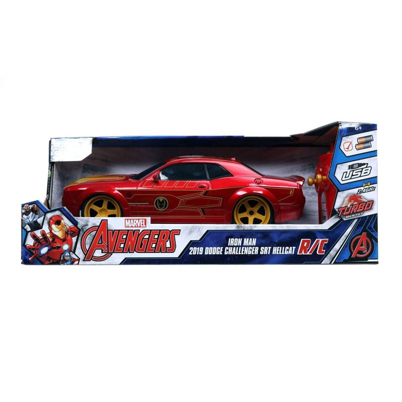 Jada Hollywood Rides R/C 2019 Dodge Challenger Widebody Hellcat Ironman - 1:16 Scale - Red