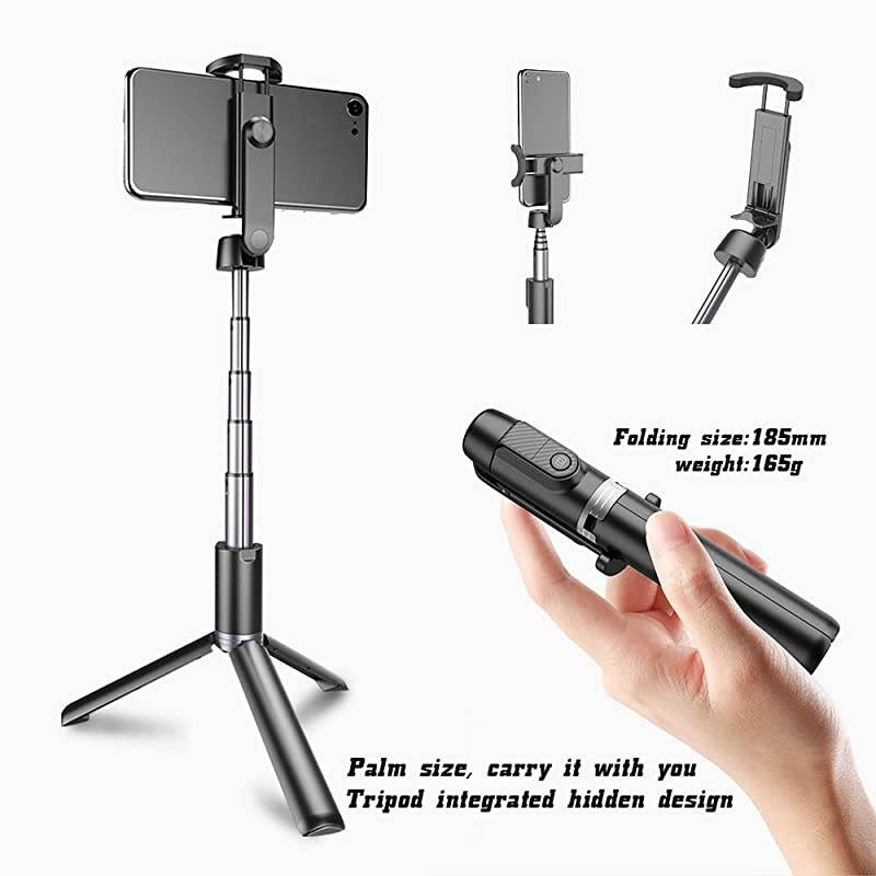 Selfie Stick Tripod Bluetooth Selfie Stick  Mini Pocket Selfie Stick Scalable Integrated Design with Wireless Remote Control for iPhone Xs MAXXRXSX 88 Plus 77 Plus 6s 6 Ga