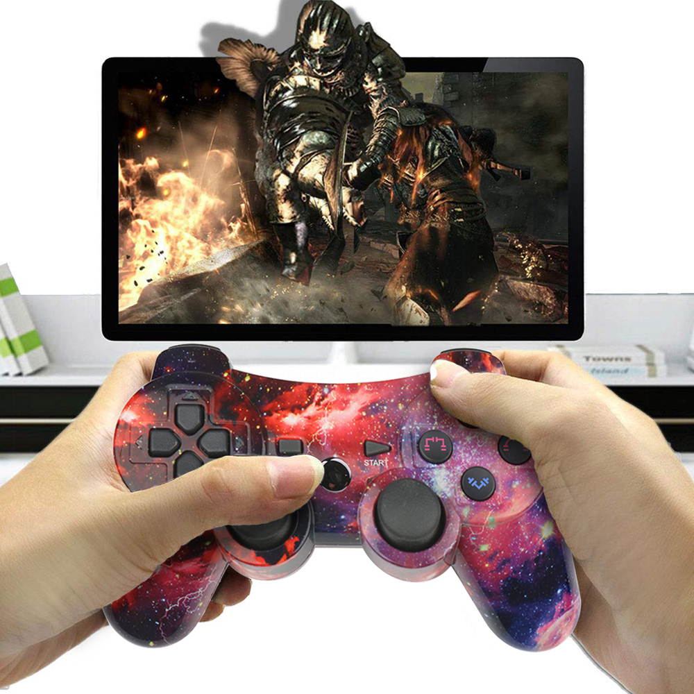 CHENGDAO PS3 Controller Wireless Dual Shock Gamepad for Sony Playstation 3 with Charging Cord (galaxy)