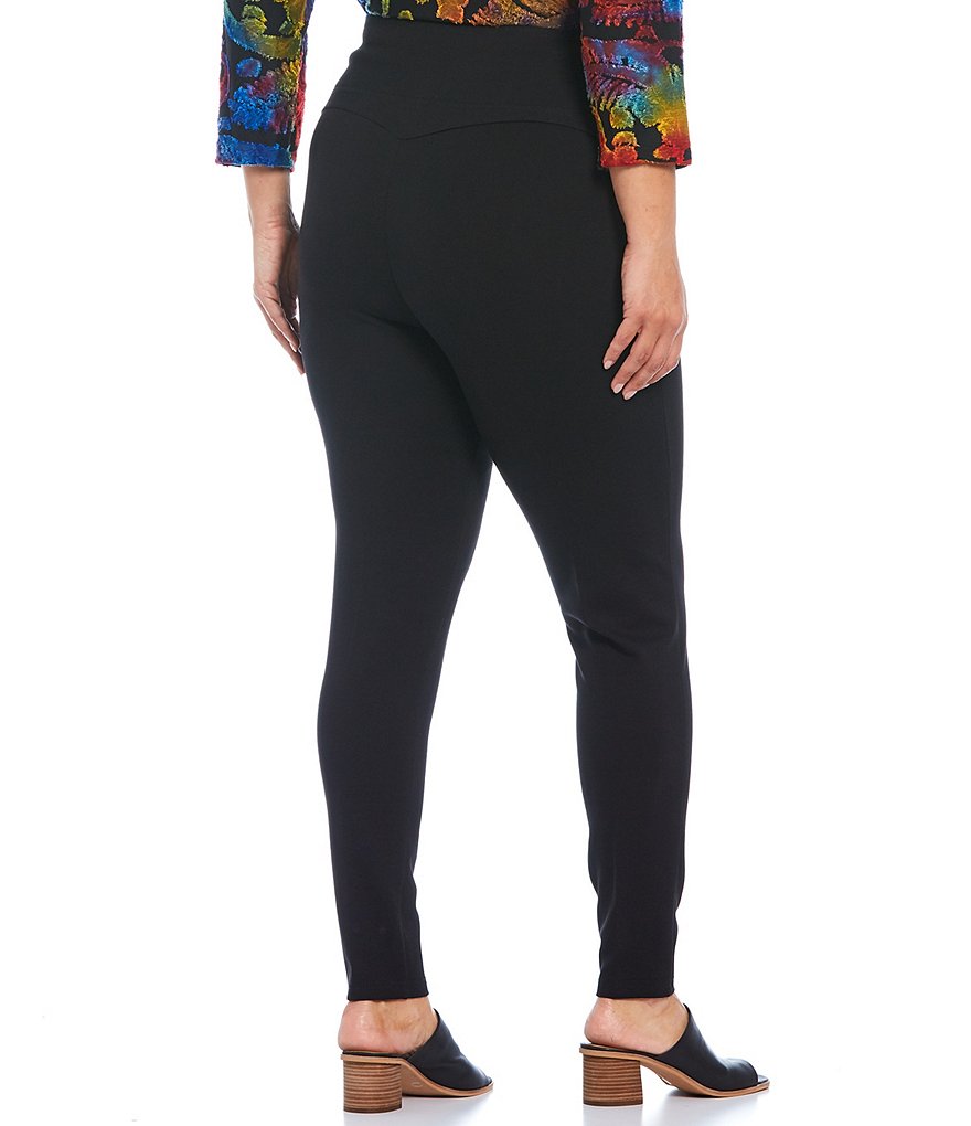 Intro Plus Size Solid Double Knit Tummy Control Leggings