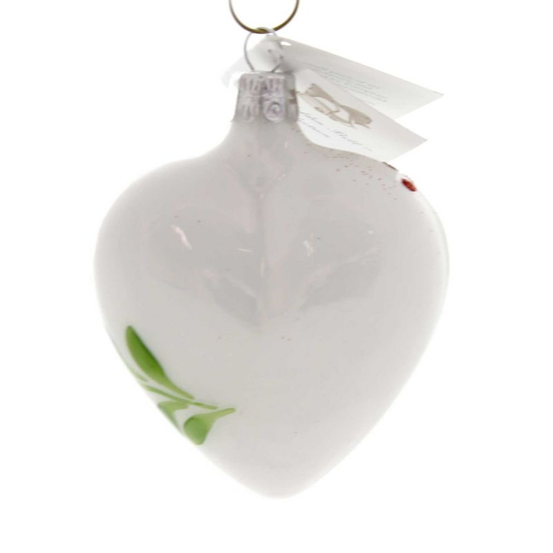 Golden Bell Collection 3.25" Heart With Bluebird Hand Painted  -  Tree Ornaments