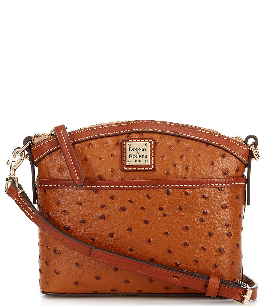 Dooney & Bourke Ostrich Collection Domed Crossbody Bag