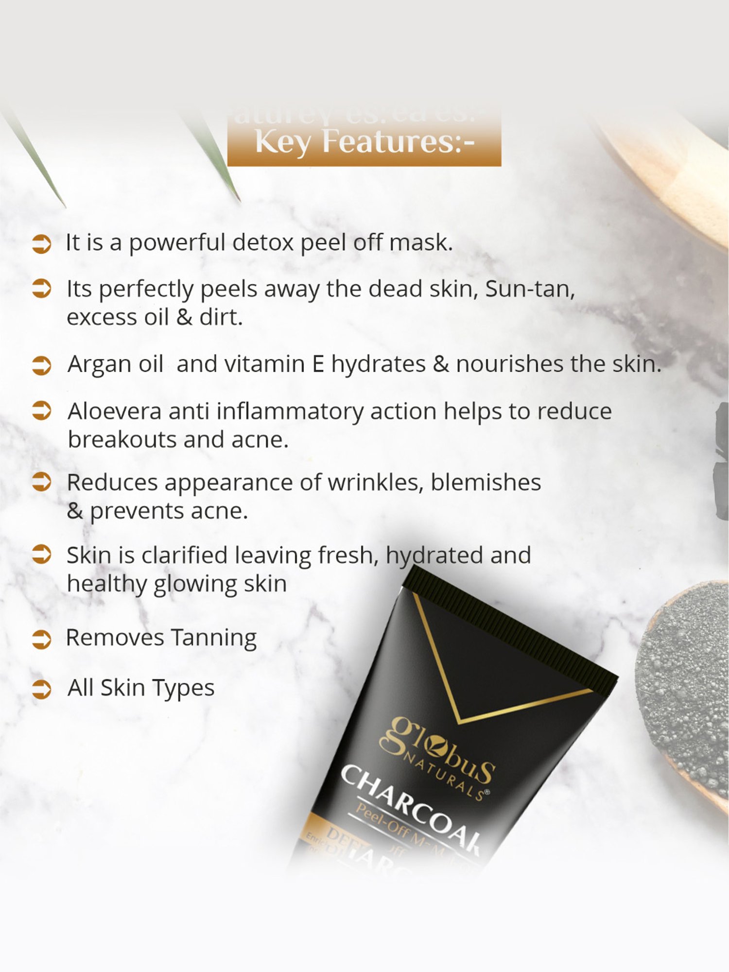 Globus Naturals Coffee & Charcoal Peel-Off Mask Combo