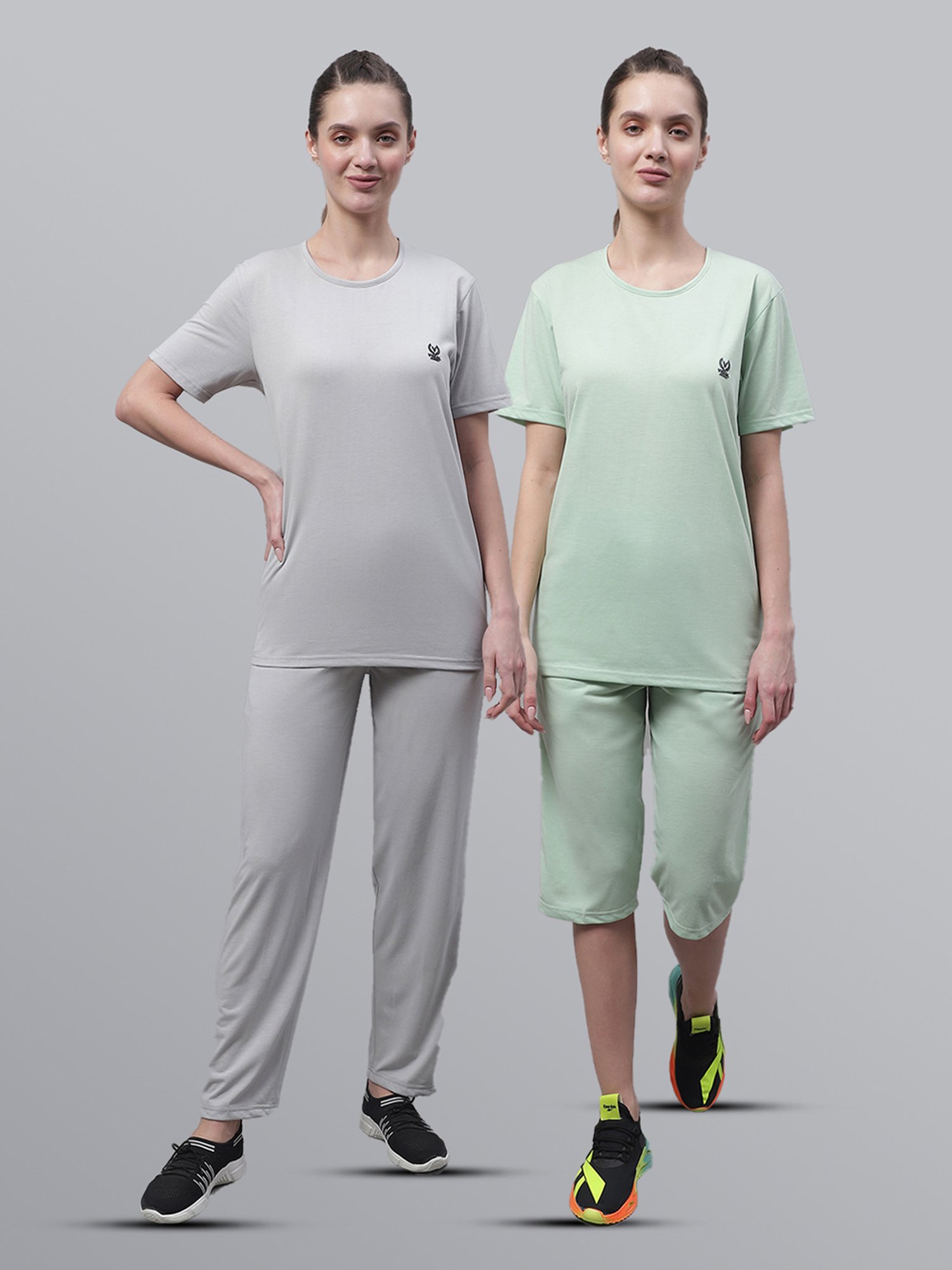 Vimal Jonney Light Green & Light Grey Sports Set - Pack of 2