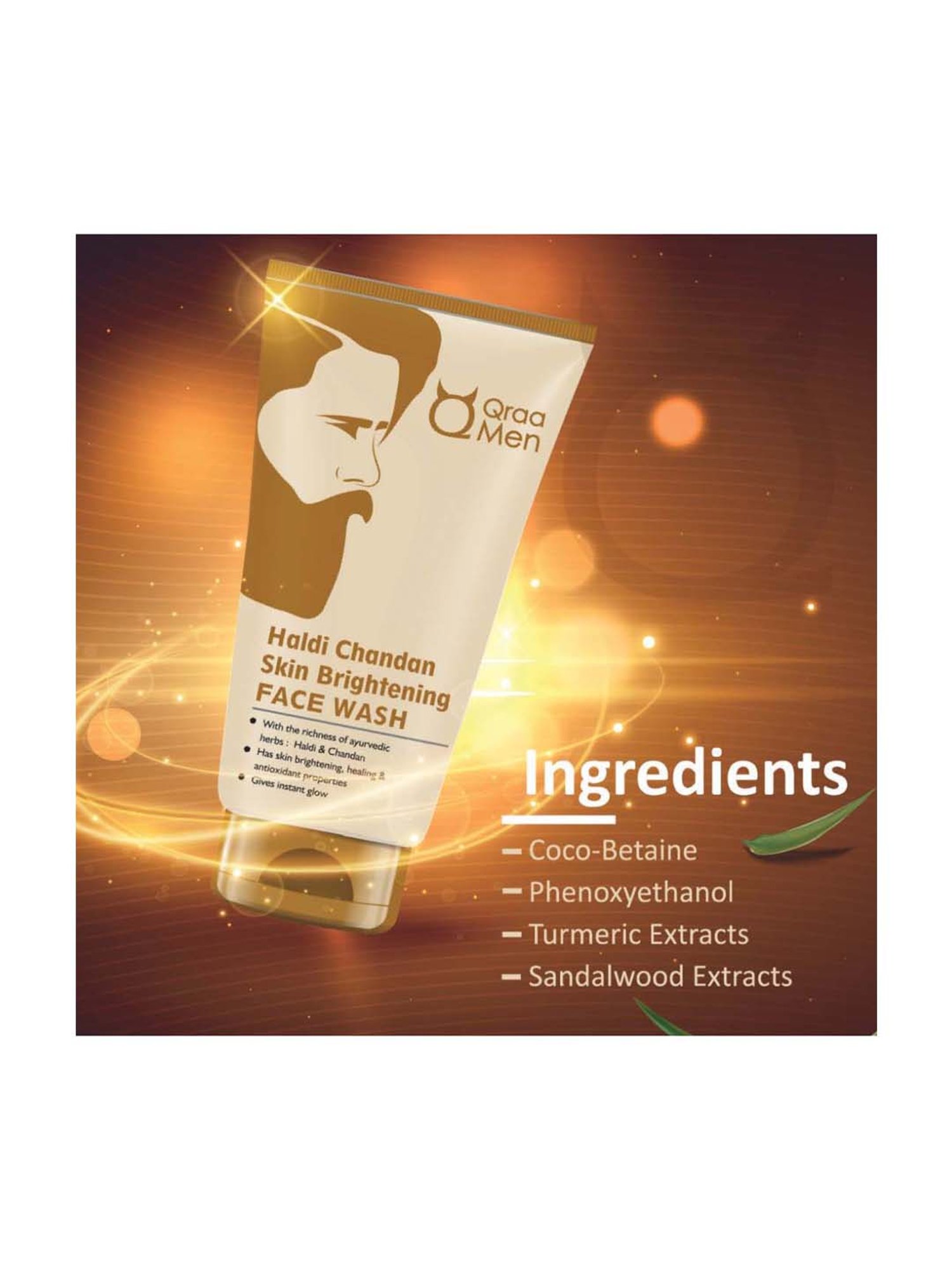 Qraa Men Haldi Chandan Skin Brightening Face Wash - 100 gm