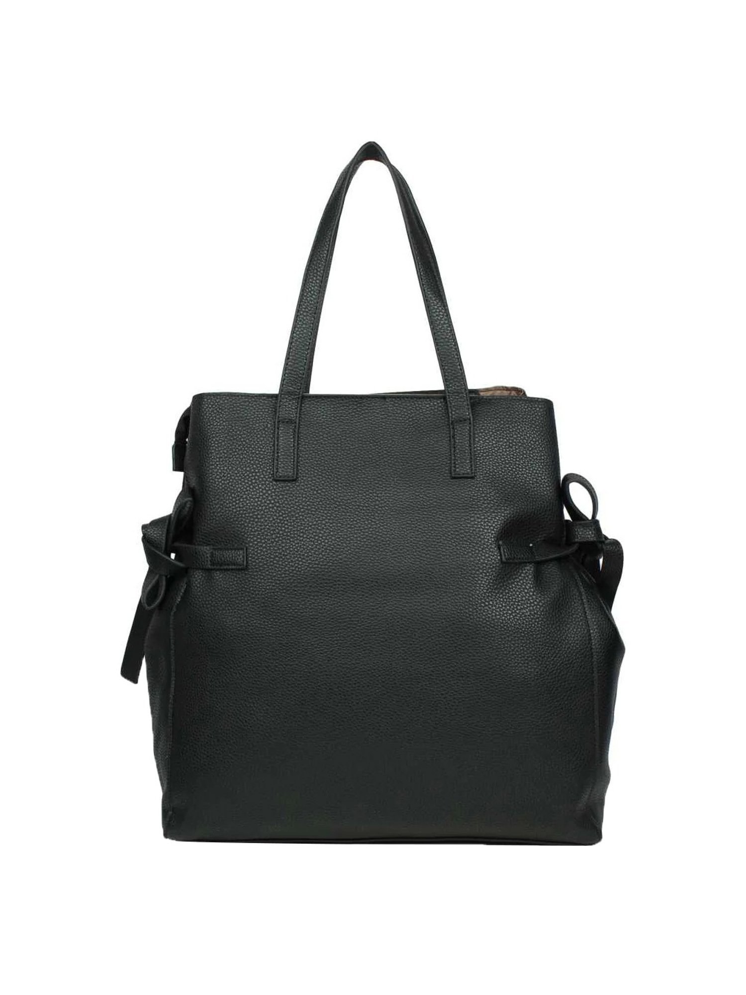 Giordano Black Textured Medium Tote Handbag