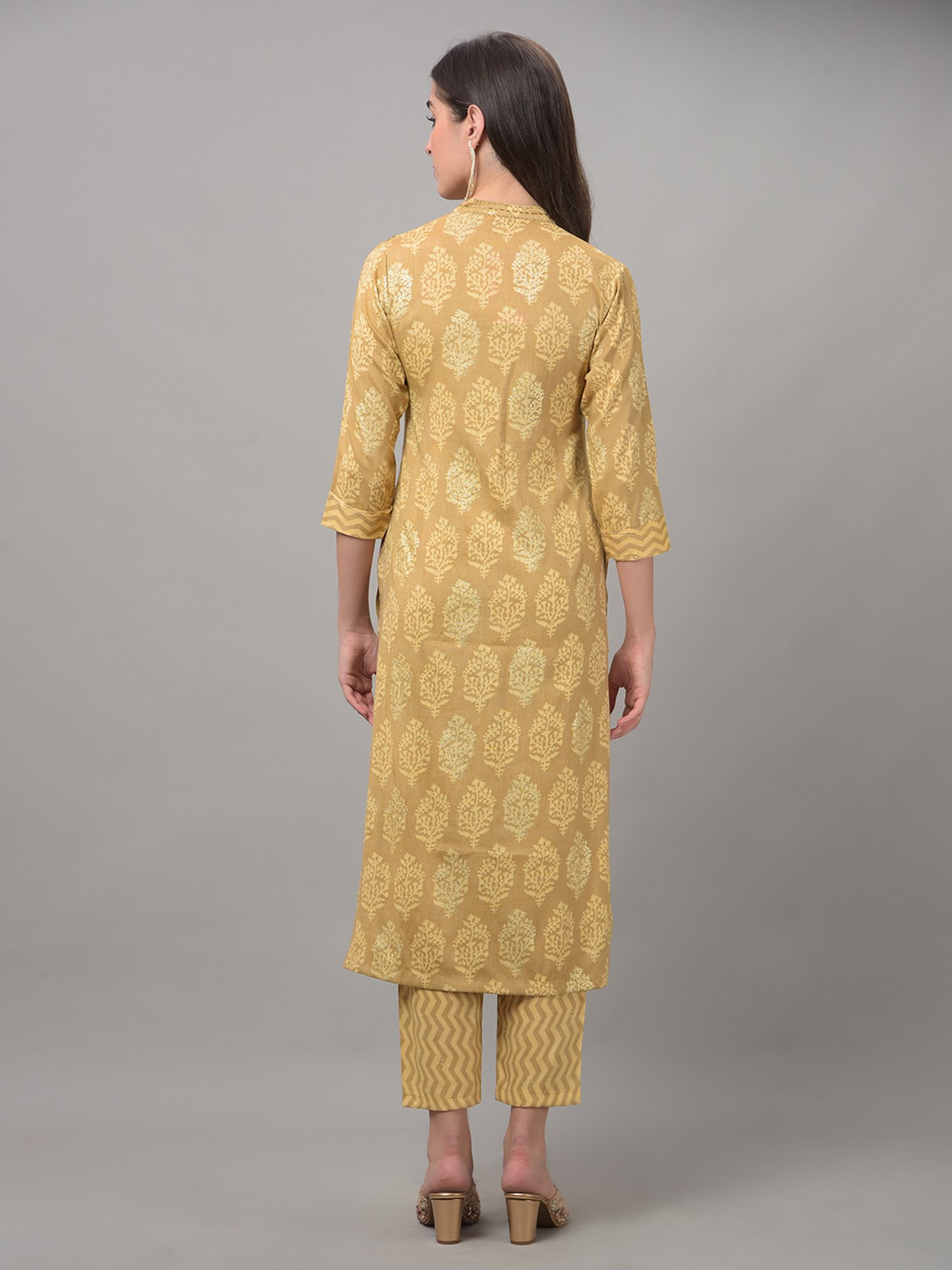 Dollar Missy Beige Embellished Kurta With Pants