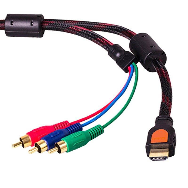 1.5M High Quality HDMI To 3 RCA component video cables HDMI To TV red/green & blue(RGB) for HDTV