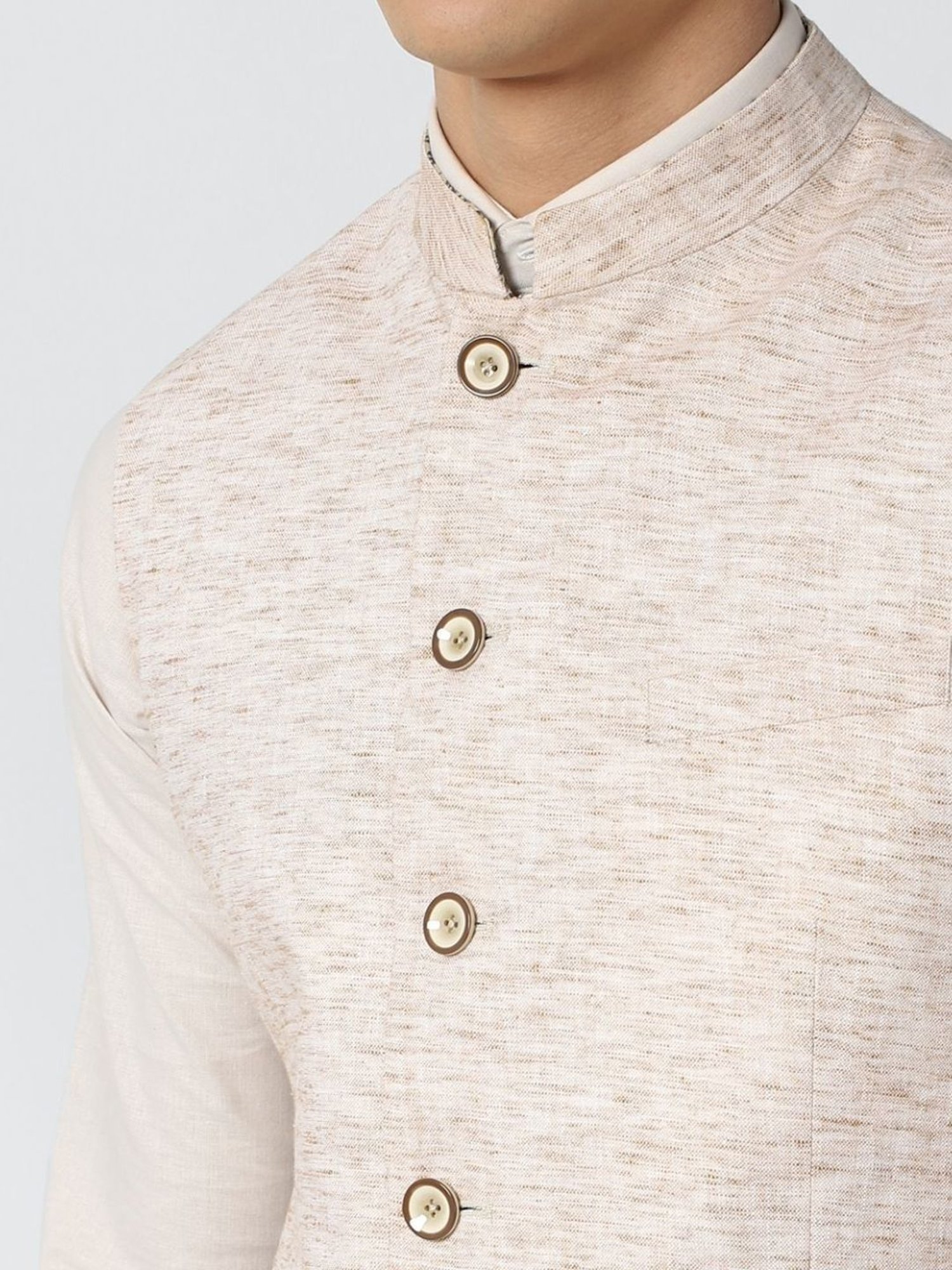 Fabindia Multicolor Regular Fit Printed Cotton Nehru Jacket