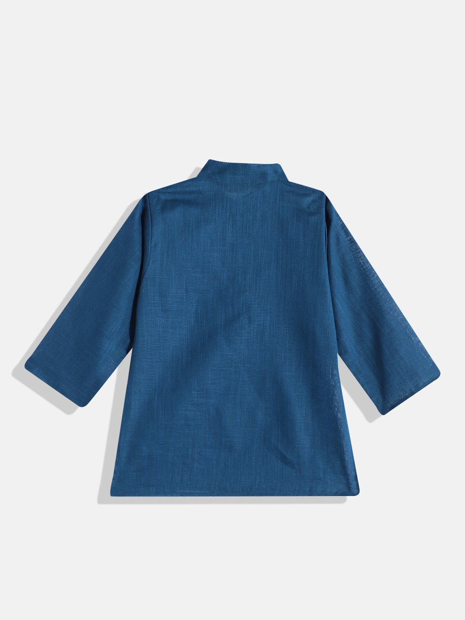 READIPRINT FASHIONS Kids Dark Blue Printed Full Sleeves Kurta, Nehru Jacket with Pyjamas