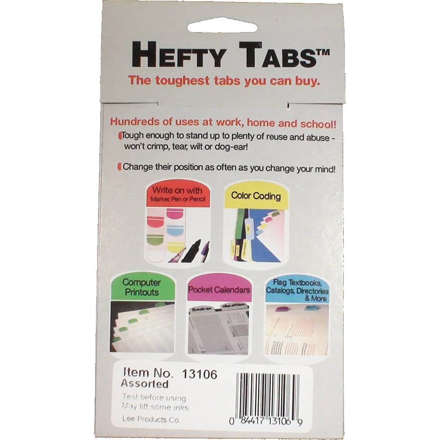 Hefty Index Tabs, 1 X 1-1/2 Inches, 50 Count, Assorted Colors (13106)