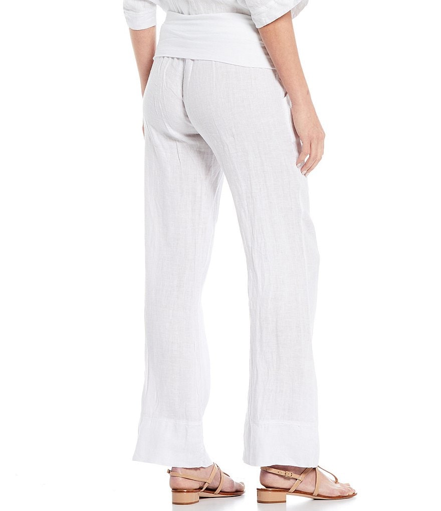 M Made in Italy Linen Wide Leg Pants