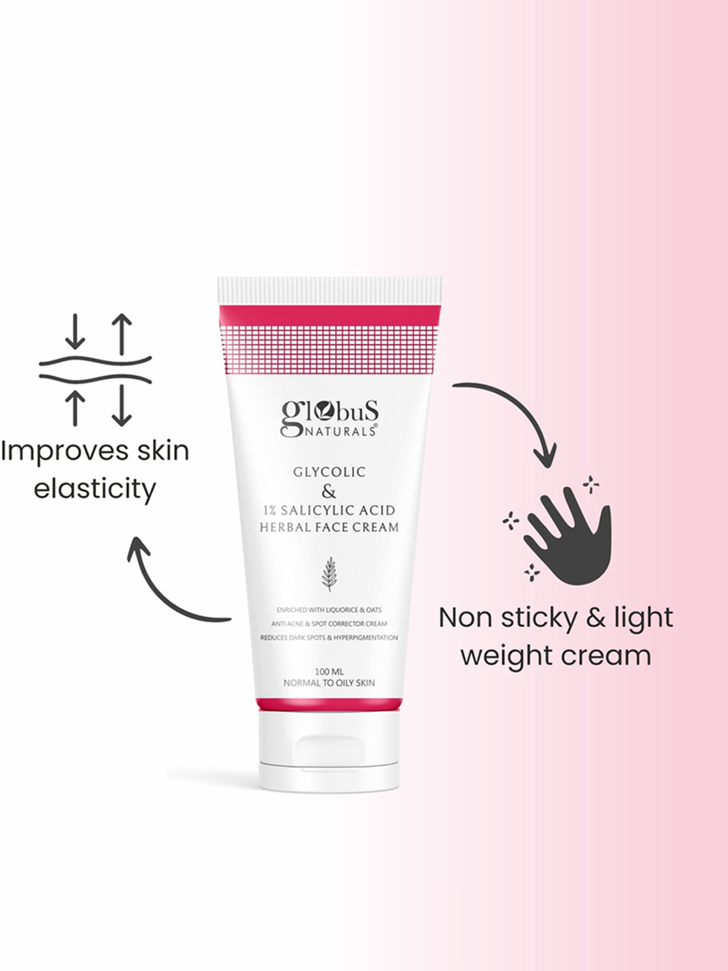 Globus Naturals Glycolic & 1% Salicylic Acid Herbal Face Cream - Pack of 4