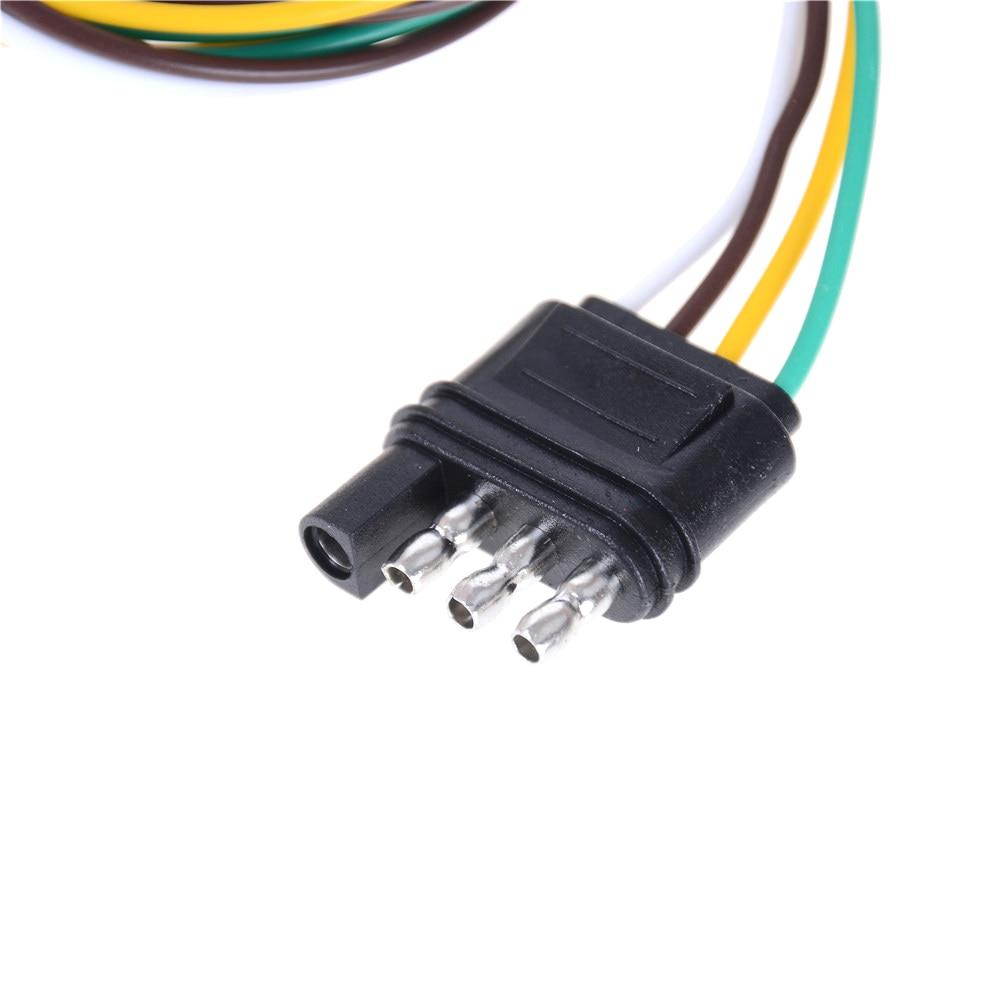 1Pcs Trailer Light Wiring Harness Extension 4 Pin Plug 18 AWG Flat Wire Connector Trailer Male Plug