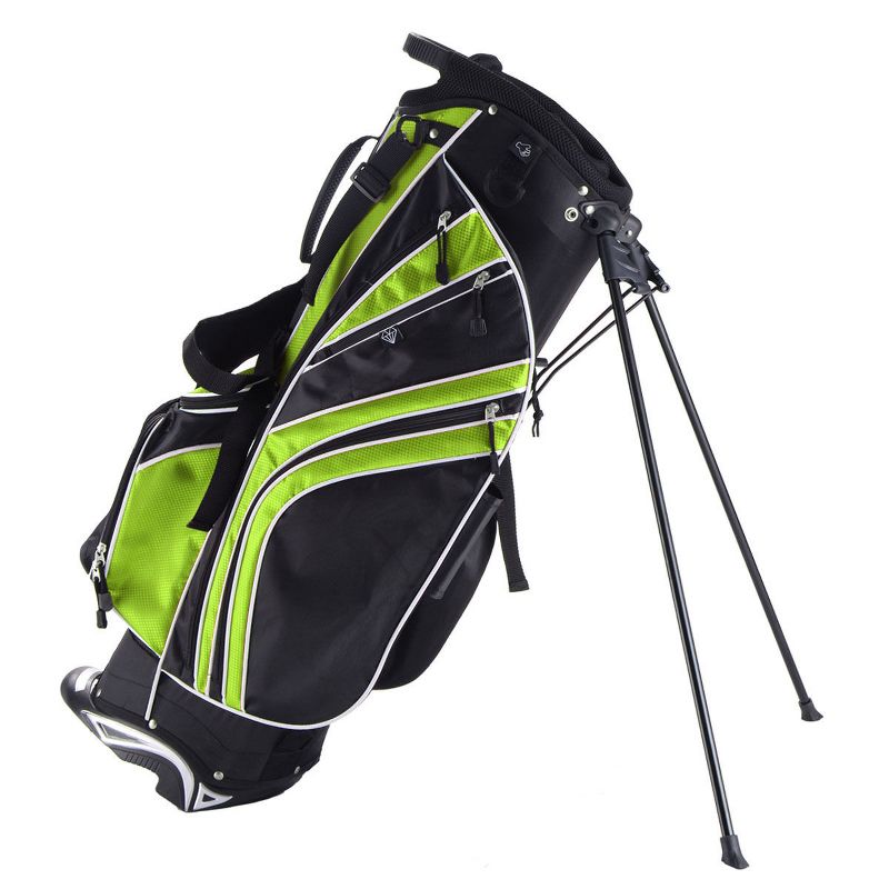Costway Golf Stand Cart Bag Club w/6 Way Divider Carry Organizer Pockets Storage Green