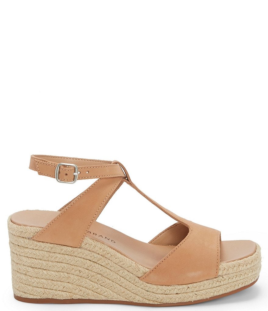 Lucky Brand Valki T-Strap Nubuck Espadrille Wedges