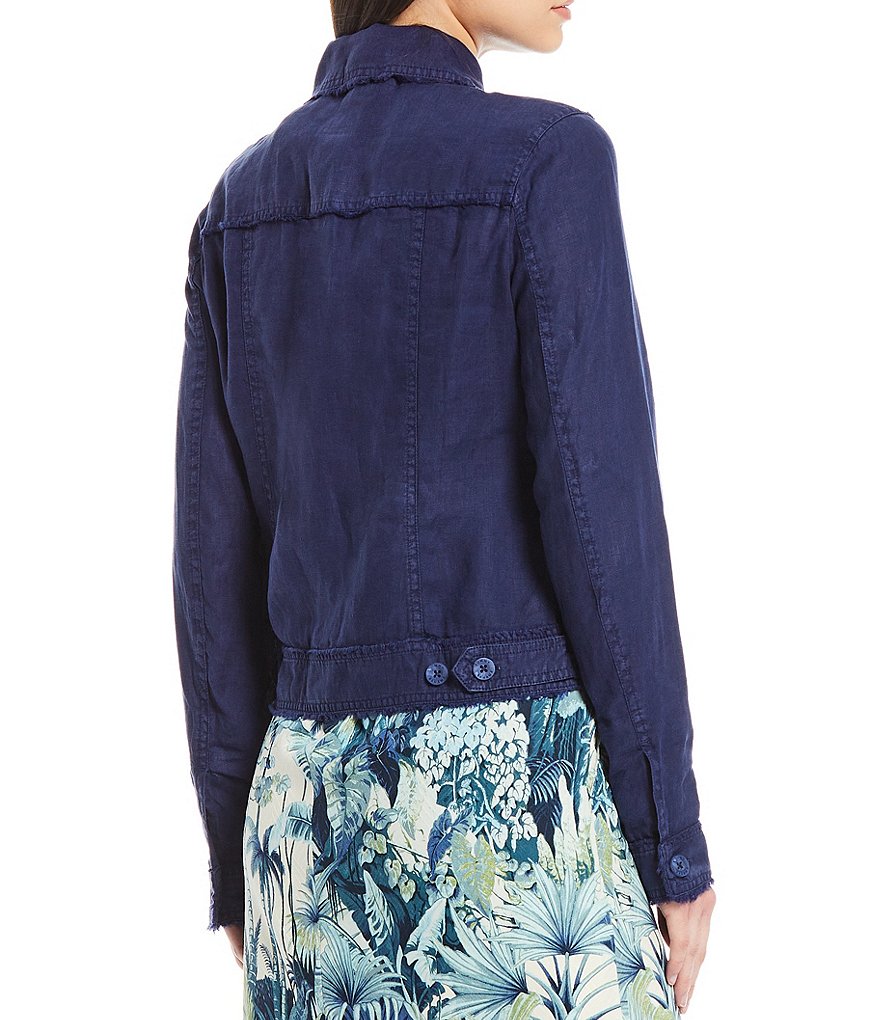 Tommy Bahama Two Palm Raw Edge Point Collar Button Front Jacket